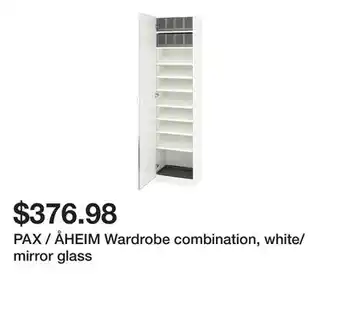 Ikea PAX / ÅHEIM Wardrobe combination, white/mirror glass offer