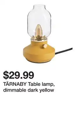 Ikea TÄRNABY Table lamp, dimmable dark yellow offer