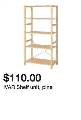 Ikea IVAR Shelf unit, pine offer