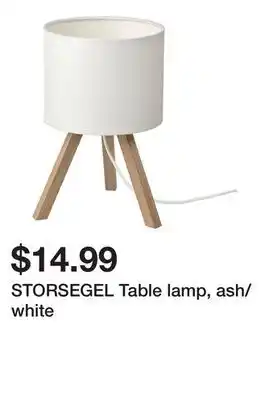 Ikea STORSEGEL Table lamp, ash/white offer