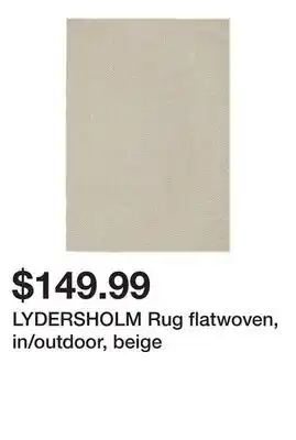 Ikea LYDERSHOLM Rug flatwoven, in/outdoor, beige offer