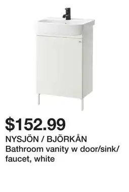 Ikea NYSJÖN / BJÖRKÅN Bathroom vanity w door/sink/faucet, white offer