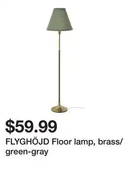 Ikea FLYGHÖJD Floor lamp, brass/green-gray offer