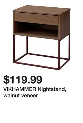 Ikea VIKHAMMER Nightstand, walnut veneer offer