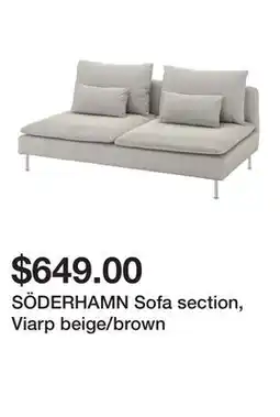 Ikea SÖDERHAMN Sofa section, Viarp beige/brown offer