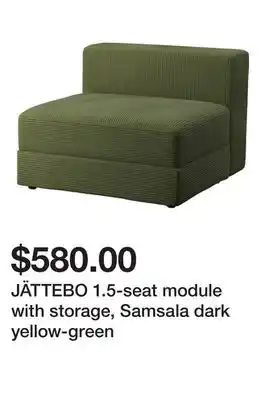 Ikea JÄTTEBO 1.5-seat module with storage, Samsala dark yellow-green offer