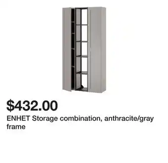 Ikea ENHET Storage combination, anthracite/gray frame offer