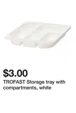 Ikea TROFAST Storage tray with compartments, white offer