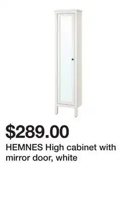 Ikea HEMNES High cabinet with mirror door, white offer