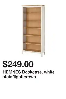 Ikea HEMNES Bookcase, white stain/light brown offer