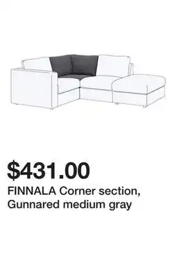 Ikea FINNALA Corner section, Gunnared medium gray offer