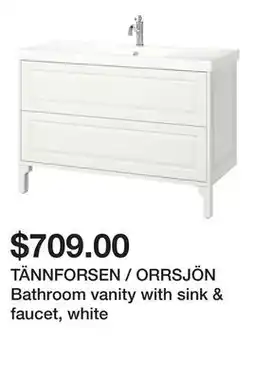 Ikea TÄNNFORSEN / ORRSJÖN Bathroom vanity with sink & faucet, white offer