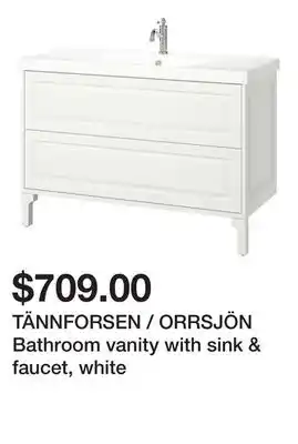 Ikea TÄNNFORSEN / ORRSJÖN Bathroom vanity with sink & faucet, white offer