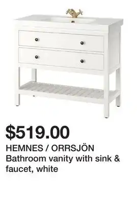 Ikea HEMNES / ORRSJÖN Bathroom vanity with sink & faucet, white offer