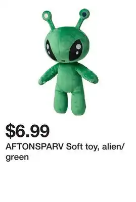 Ikea AFTONSPARV Soft toy, alien/green offer