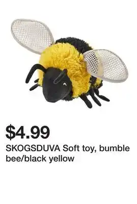 Ikea SKOGSDUVA Soft toy, bumble bee/black yellow offer