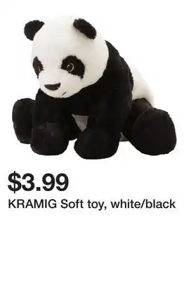 Ikea KRAMIG Soft toy, white/black offer