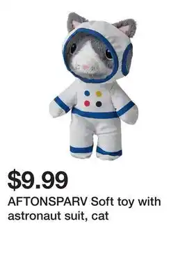 Ikea AFTONSPARV Soft toy with astronaut suit, cat offer