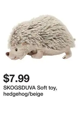 Ikea SKOGSDUVA Soft toy, hedgehog/beige offer