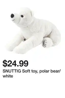 Ikea SNUTTIG Soft toy, polar bear/white offer