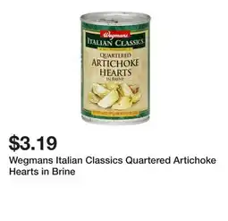 Wegmans Wegmans Italian Classics Quartered Artichoke Hearts in Brine offer