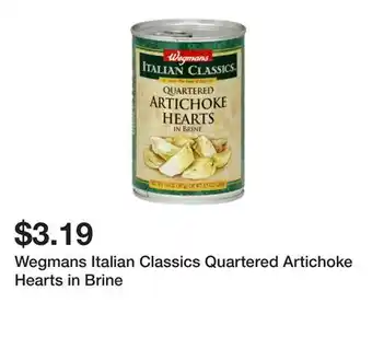 Wegmans Wegmans Italian Classics Quartered Artichoke Hearts in Brine offer