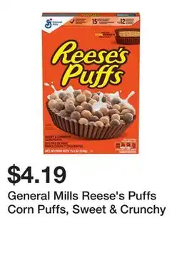 Wegmans General Mills Reese's Puffs Corn Puffs, Sweet & Crunchy offer