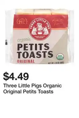 Wegmans Three Little Pigs Organic Original Petits Toasts offer