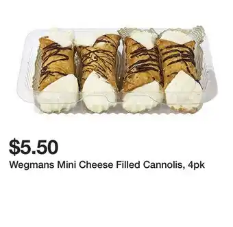 Wegmans Wegmans Mini Cheese Filled Cannolis, 4pk offer