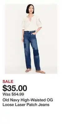 Old Navy Old Navy High-Waisted OG Loose Laser Patch Jeans offer