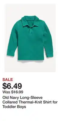 Old Navy Old Navy Long-Sleeve Collared Thermal-Knit Shirt for Toddler Boys offer