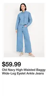 Old Navy Old Navy High-Waisted Baggy Wide-Leg Eyelet Ankle Jeans offer