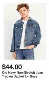 Old Navy Old Navy Non-Stretch Jean Trucker Jacket for Boys offer