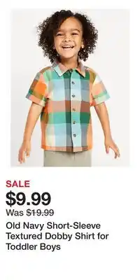 Old Navy Old Navy Short-Sleeve Textured Dobby Shirt for Toddler Boys offer