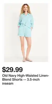 Old Navy Old Navy High-Waisted Linen-Blend Shorts -- 3.5-inch inseam offer