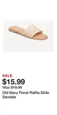 Old Navy Old Navy Floral Raffia Slide Sandals offer