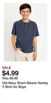 Old Navy Old Navy Short-Sleeve Henley T-Shirt for Boys offer