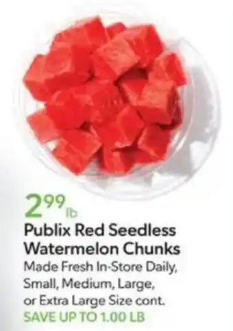 Publix Publix Red Seedless Watermelon Chunks offer