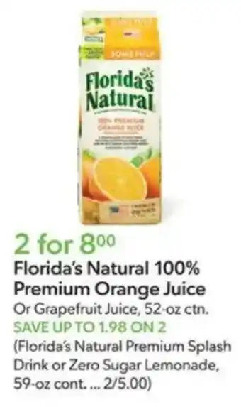 Publix Florida's Natural 100% Premium Orange Juice offer