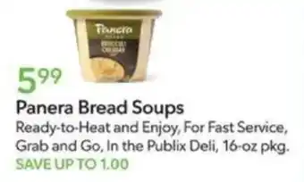 Publix Panera Bread Soups offer