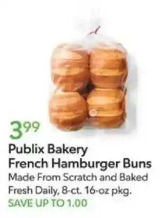 Publix Publix Bakery French Hamburger Buns offer