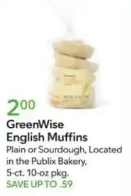 Publix GreenWise English Muffins offer