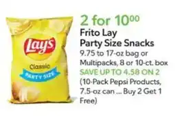 Publix Frito Lay Party Size Snacks offer