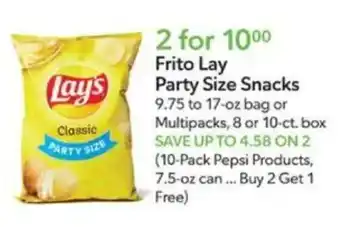 Publix Frito Lay Party Size Snacks offer