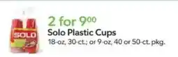 Publix SOLO Solo Plastic Cups offer