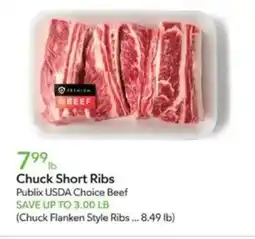 Publix Chuck Short Ribs offer