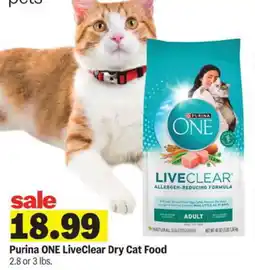 Meijer Purina ONE LiveClear Dry Cat Food offer