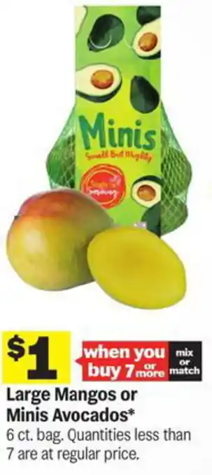 Meijer Large Mangos or Minis Avocados offer