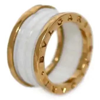 Walmart Pre-Owned BVLGARI Ring f-21828 White Yellow Gold YG B-ZERO 1 750 K18 Ceramic B-Zero... (Good) offer