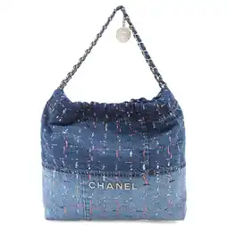 Walmart Pre-Owned Chanel CHANEL 22 Chain Shoulder Bag Denim Blue Silver Metal Fittings... (Good) offer